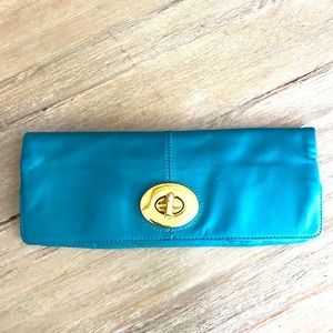 Coach Foldover leather clutch